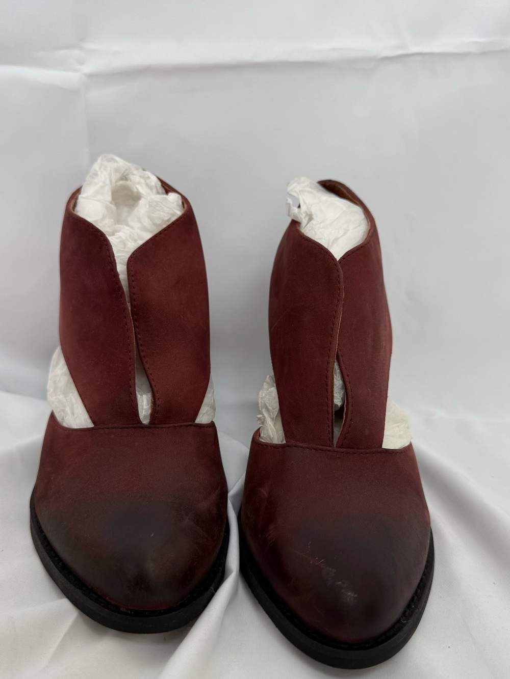 Free People X Jeffery Campbell Burgundy Cutout Ankle Booties